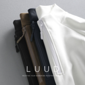 潮牌百搭内搭双面磨毛打底衫 LUUD 复古简约半拉链套头卫衣男冬季