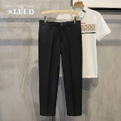 2025夏季 免烫小西裤 黑色休闲九9分裤 LUUD 韩版 修身 男帅气百搭裤 子
