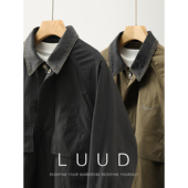 LUUD 哈灵顿功能性大口袋防风飞行员夹克男秋冬牛仔翻领拼接外套