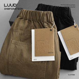美式 做旧长裤 高街复古牛仔裤 宽松直筒阔腿裤 男秋冬2025新款 LUUD