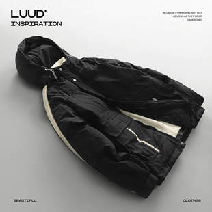 LUUD 加厚保暖痞帅棉衣潮流青年棉袄外套 都市通勤连帽棉服男冬季