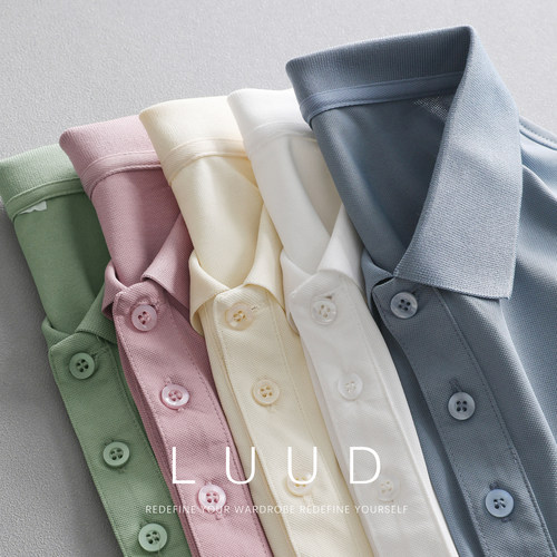LUUD 短袖polo衫男简约潮牌翻领T恤夏季休闲百搭重磅上衣半袖体恤