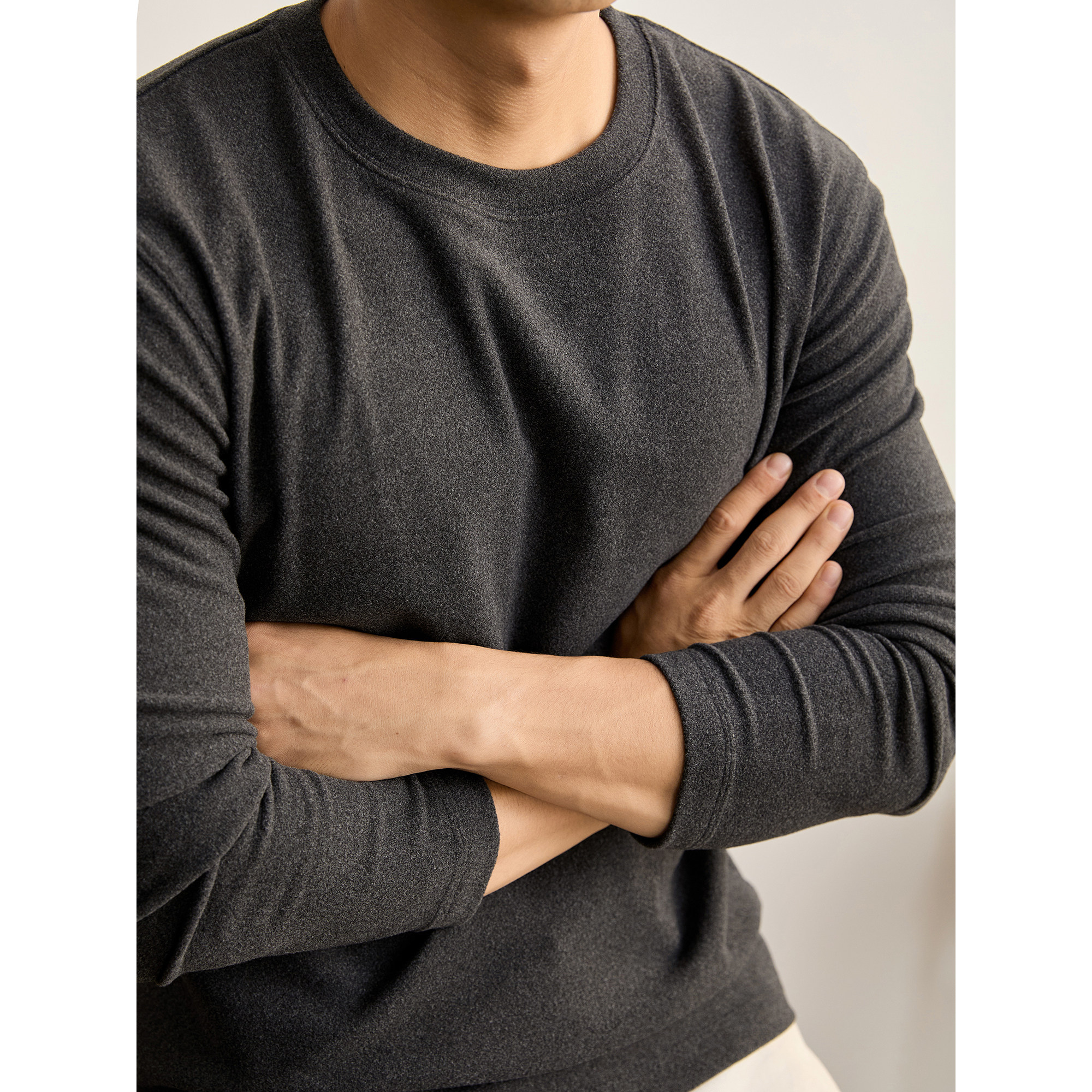 LUUD 自发热纯色圆领保暖内搭T恤男士双面磨毛德绒修身打底衫秋冬,男装,T恤,淘宝优惠券,粉丝福利购,淘宝优惠卷