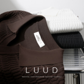 针织小V领短袖 T恤百搭提花体恤衫 Polo衫 潮牌肌理感修身 夏季 LUUD