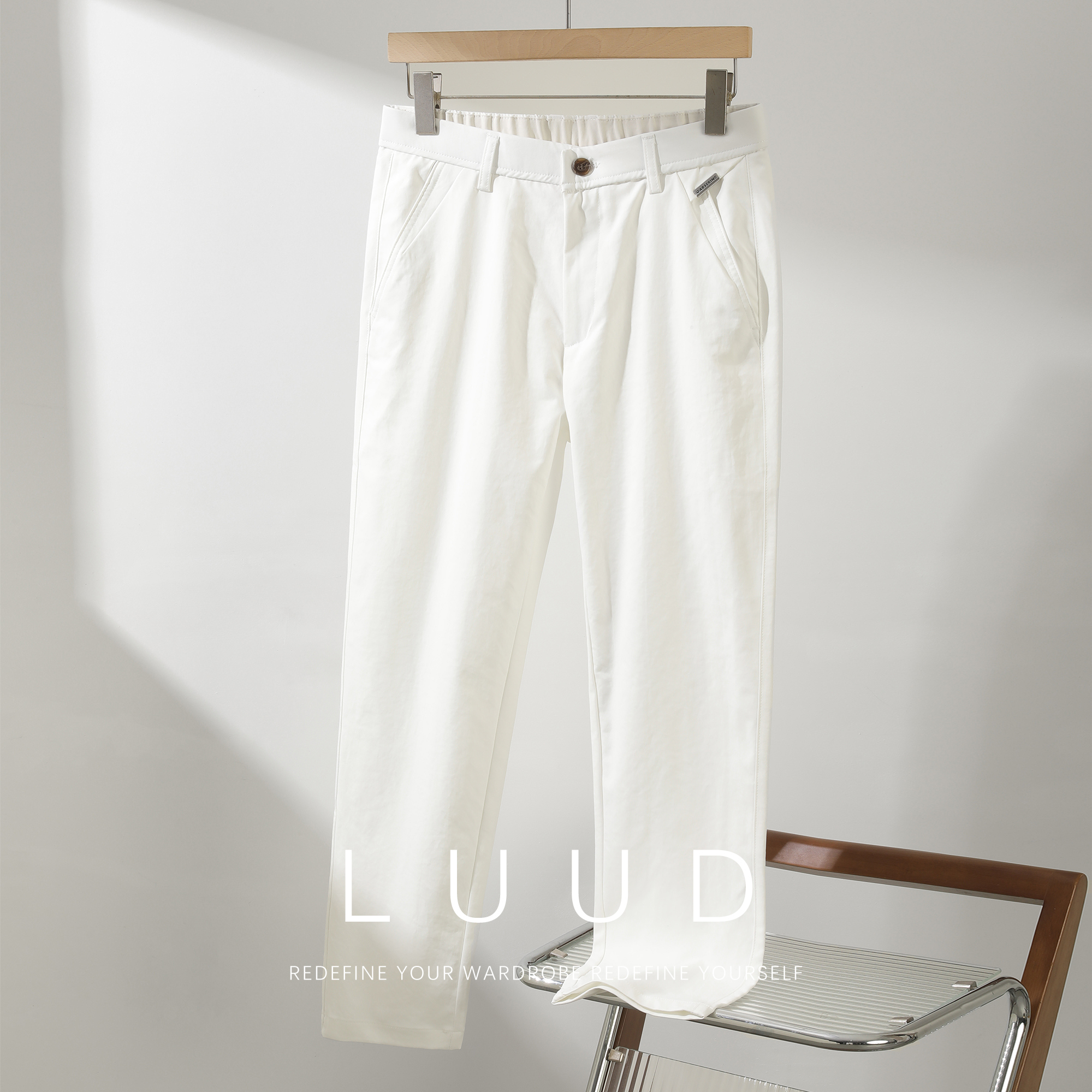 LUUD 垂坠感百搭西裤男夏季2025新款直筒休闲裤立体裁剪锥形长裤