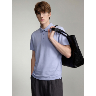 亲肤透气纯色休闲POLO衫 T恤男夏季 优雅老钱风精梳棉翻领短袖 LUUD