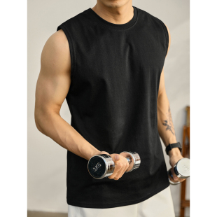 透气吸湿弹力背心夏日通勤男生坎肩汗衫 LUUD T恤衫 无袖 黑白色经典