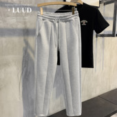 小直筒长裤 LUUD 子 线条感百搭休闲裤 男韩版 夏季 柔糯太空棉卫衣裤