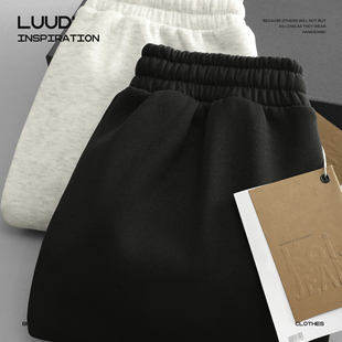 内里加绒裤 松紧腰抽绳束脚裤 子男款 保暖运动风直筒卫裤 冬季 LUUD