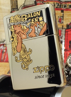 原装 1998年I全新限量镀银蚀刻玫瑰金漆金发诱惑防风打火机 ZIPPO