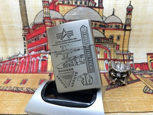 原装 2002年J全新灰铬拉丝蚀刻ALPHA阿尔法空军防风打火机ZIPPO