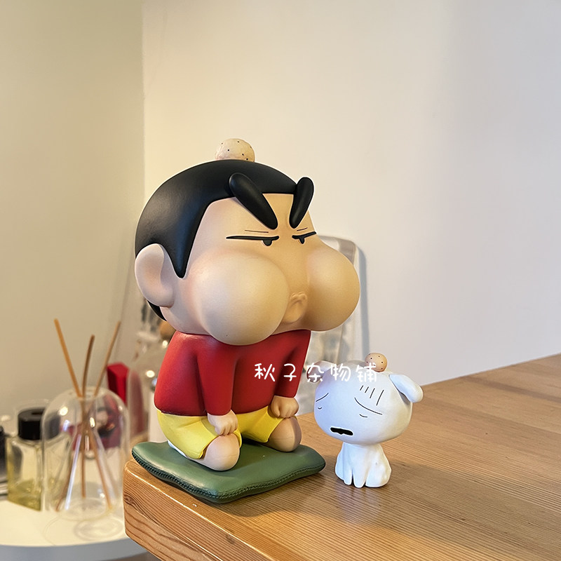 罚跪气鼓鼓小新小白手办摆件