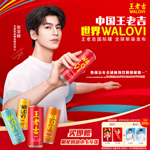 WALOVI 王老吉 凉茶植物饮料24罐经典 原味 气泡 无糖 国际罐