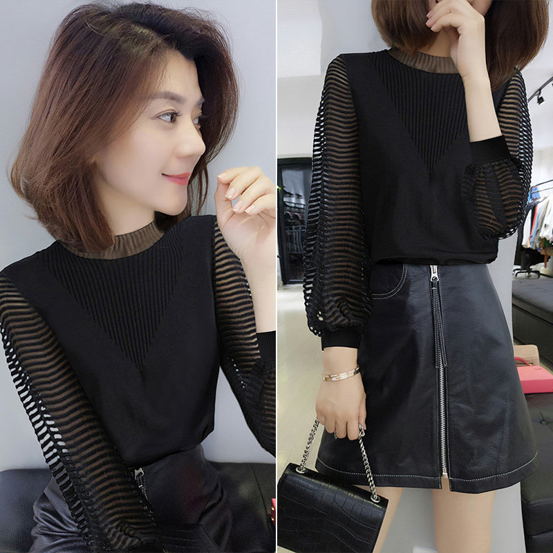 女神气质蕾丝轻熟上衣减龄百搭衬衫欧洲站秋季女装2021新款欧货潮