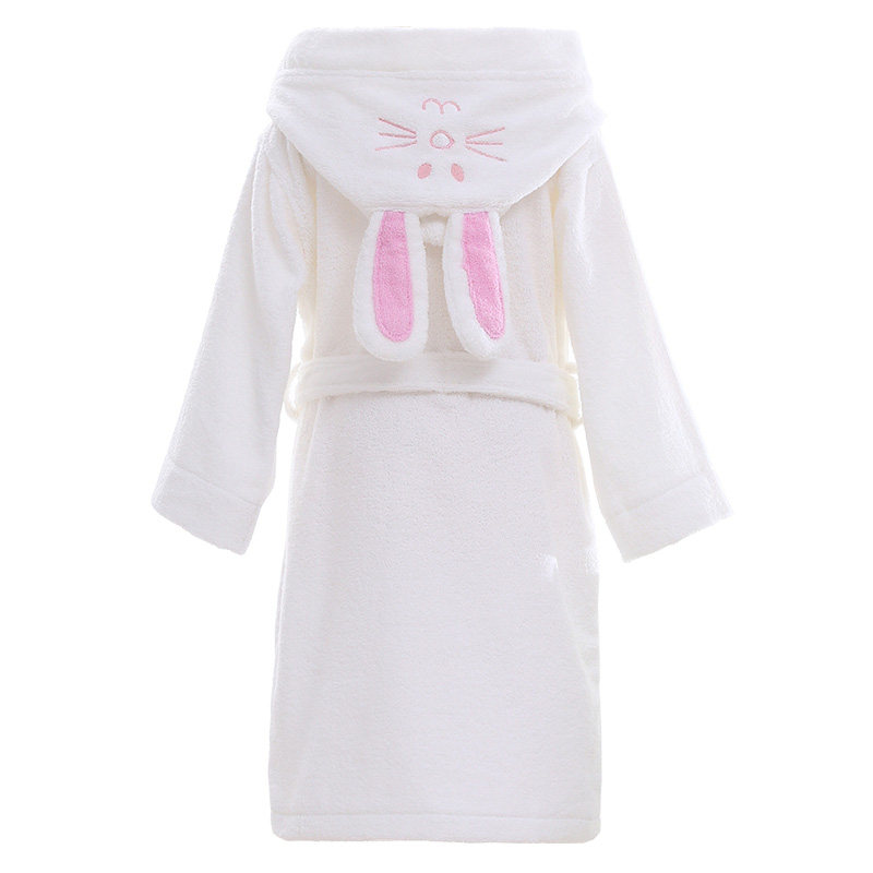 纯棉毛巾料浴袍女长款吸水速干家用全棉秋冬加厚睡袍卡通带帽浴衣