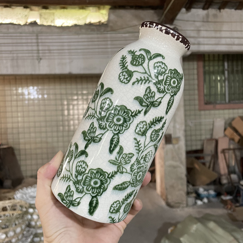复古法式田园风陶瓷花瓶水培摆件