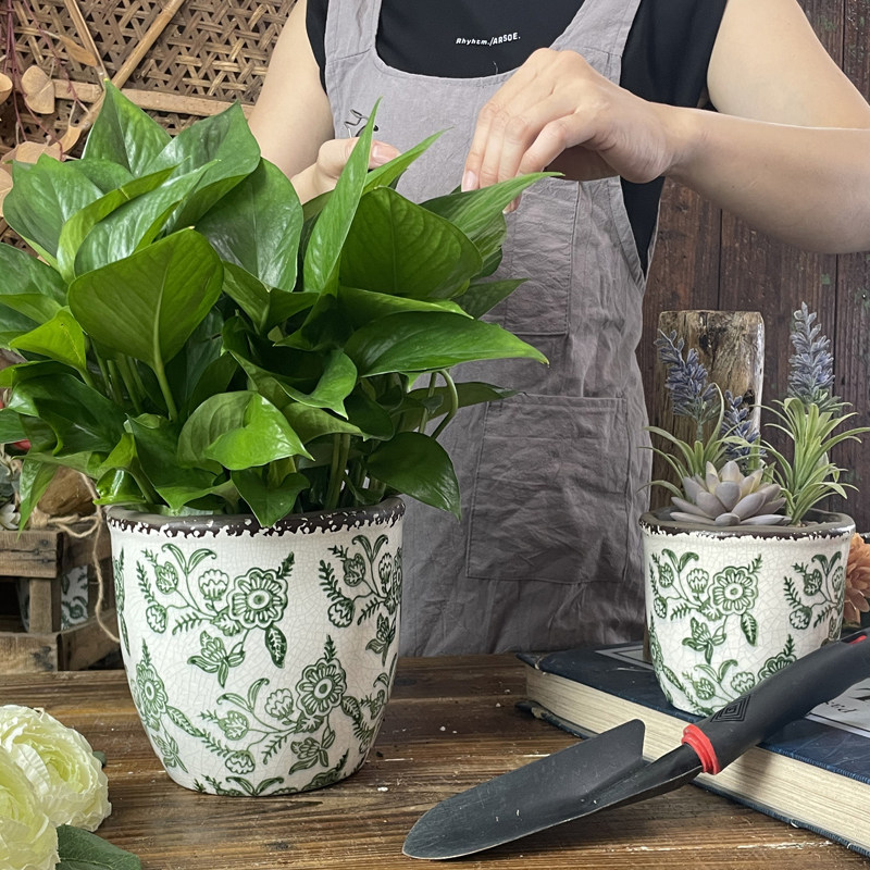 陶瓷花盆复古大口径蝴蝶兰花盆