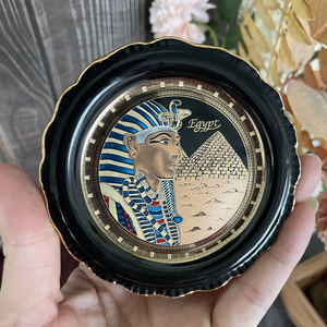 出口埃及外贸原单陶瓷摆盘异域描金挂盘展示盘家居摆件墙面装饰盘