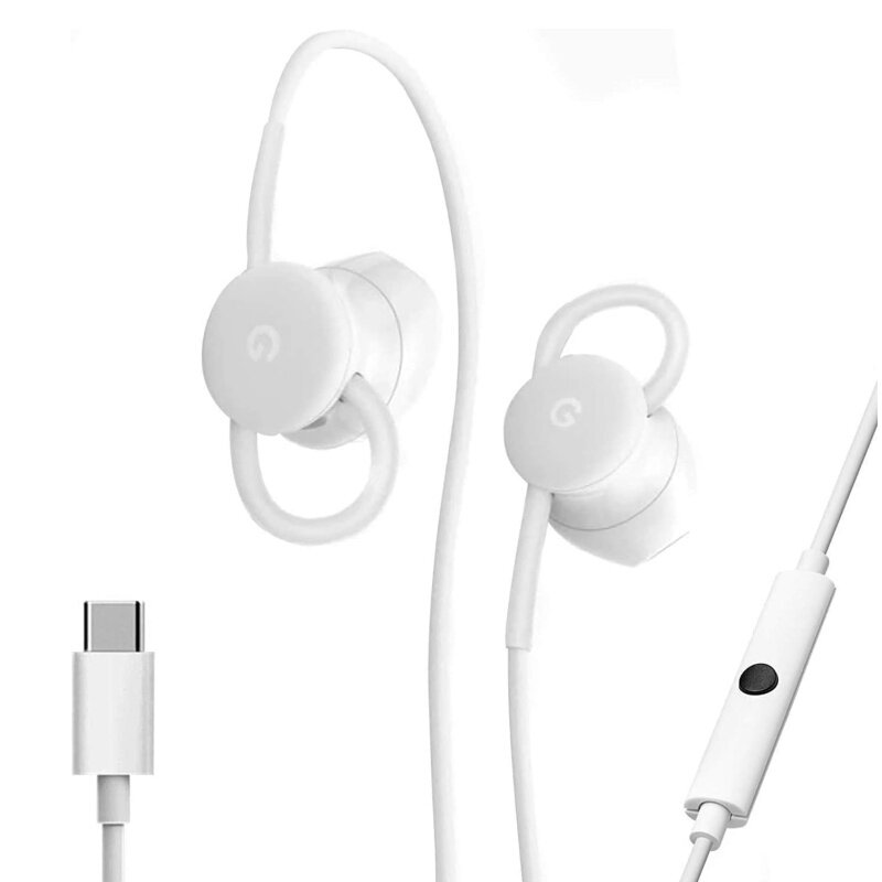 Google/谷歌Earbuds USB-C有线耳机 带麦克风 线控 Type-C口 白色