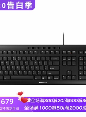 CHERRY/樱桃 JK-8500EU-2 有线键盘 静音 舒适办公 防滑设计 黑色