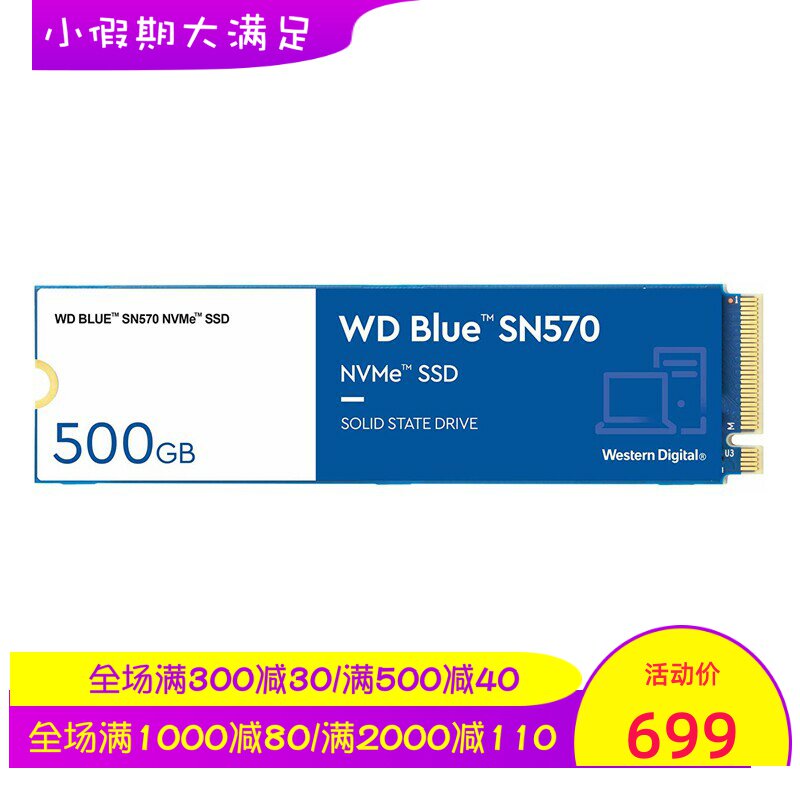 WD/西部数据 Blue SN570 内置固态硬盘 SSD 读取3500MB/s 500GB
