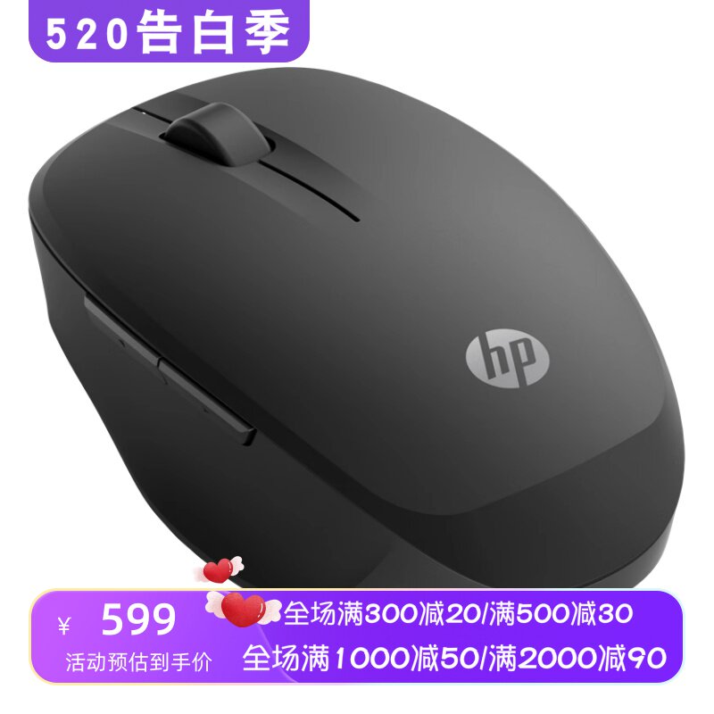 HP/惠普 6CR71AA 无线鼠标 蓝牙/USB 可编程 时尚 办公 黑色 新款