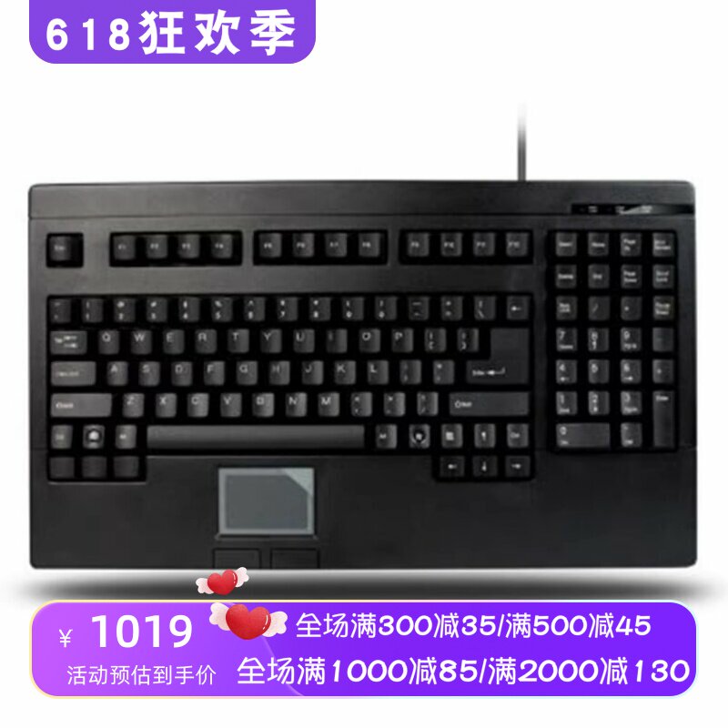 Adesso ACK-730UB 有线键盘 带触控板 全尺寸 办公 19英寸机架式