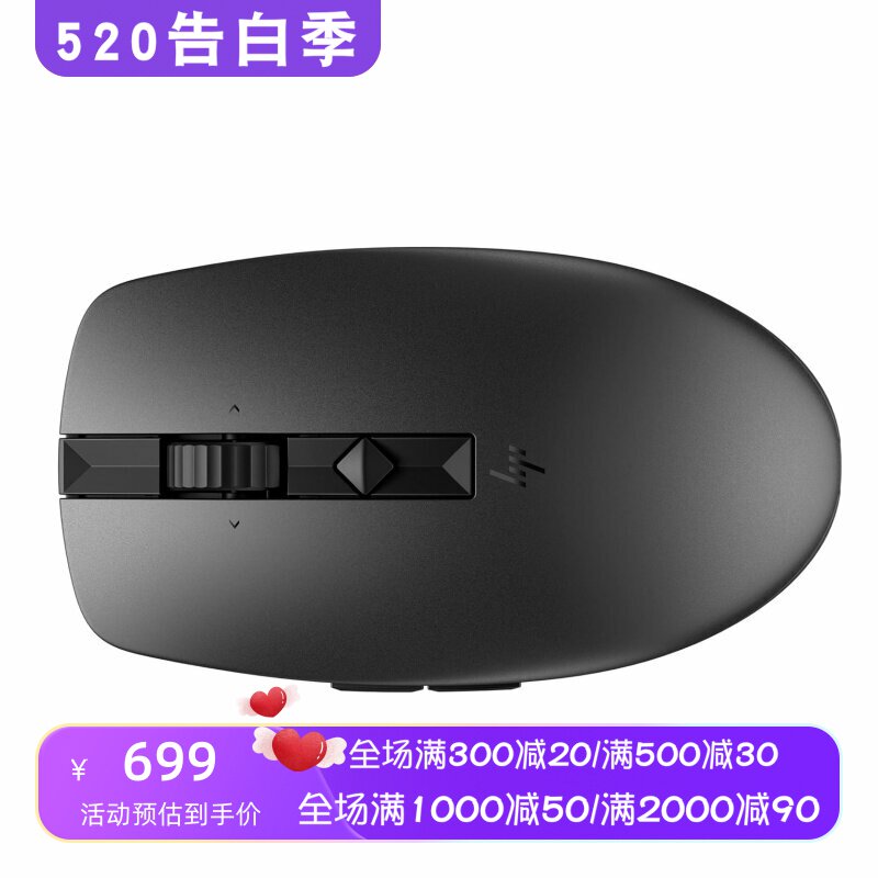 HP/惠普 710无线鼠标 办公 静音 双模 可编程 左右手通用 黑 新款