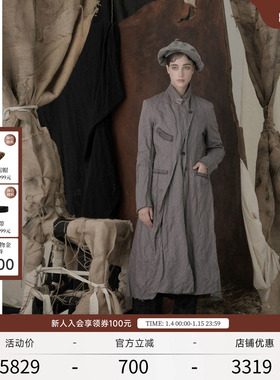 【TAK L.联名】例外春秋款时尚气质拼接长西装外套女棉质简约风衣