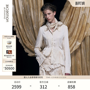 衬衫 春秋款 EXCEPTION例外女装 立体褶工艺翻领衬衣女 TAK.L联名
