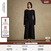 EXCEPTION例外女装 秋冬款 连衣裙羊毛保暖缩绒处理圆领裙子长裙女