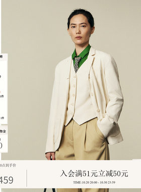 例外纯棉通勤女修身西装长袖开衩