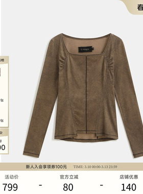 【zt zhuangtai狀態】EXCEPTION例外长袖方领气质复古美拉德上衣