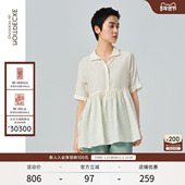 短袖 设计感 春季 宽松休闲套头衬衫 限定系列 EXCEPTION例外女装