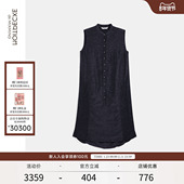 EXCEPTION例外女装 裙 H型裙子衬衫 春夏款 连衣裙小立领亚麻绣花无袖