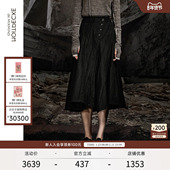 Tak L.联名 EXCEPTION例外女装 春秋款 羊毛拼接设计高腰半身裙