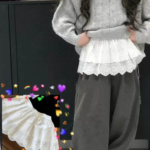 韩国童装2025冬季新款女童双层屁帘儿童冬装叠穿神器休闲半身裙