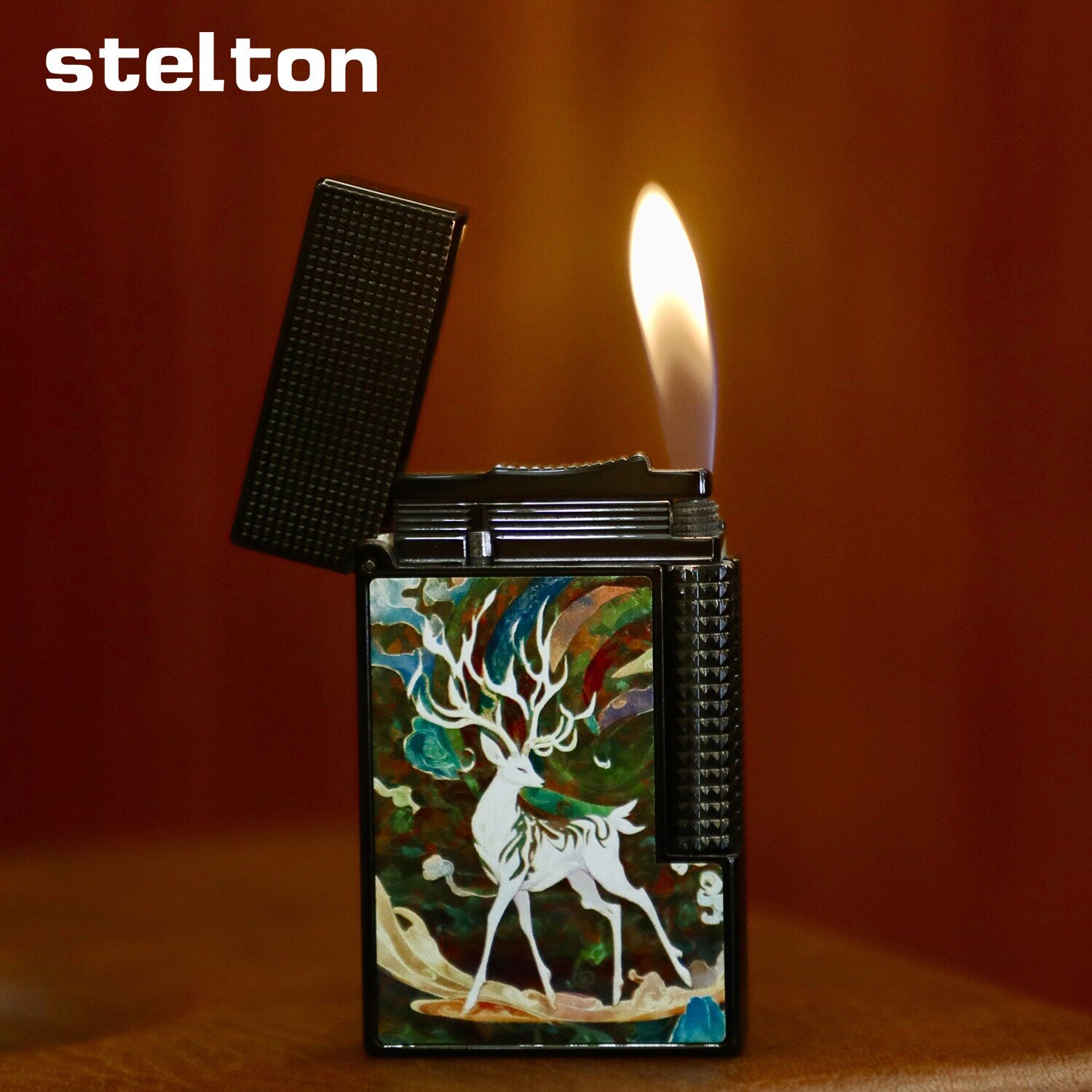 stelton斯特腾朗声打火机充气黄铜侧滑轮九色鹿钢音高端个性礼品