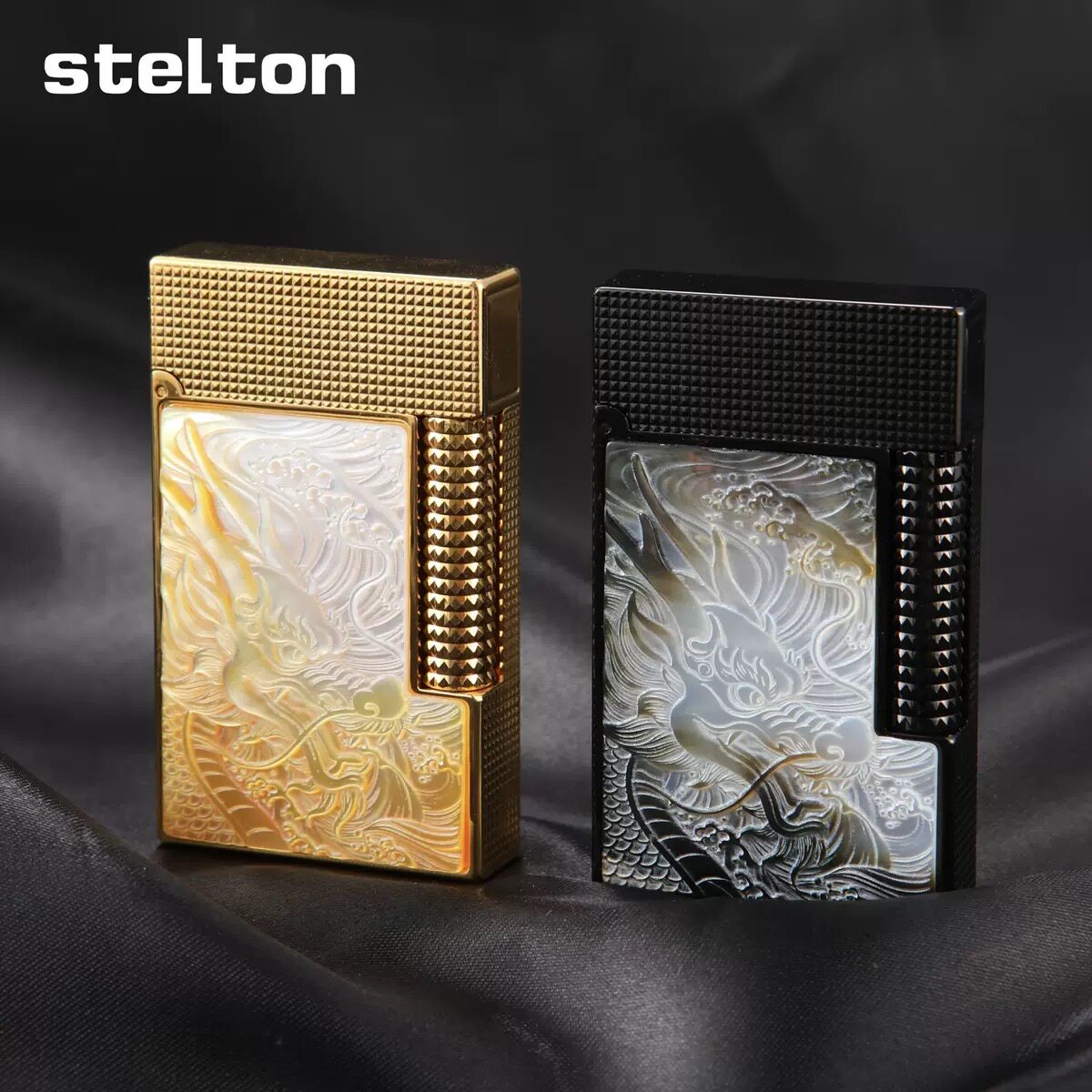 stelton斯特腾朗声打火机充气浮雕贝母龙腾四海创意个性高端礼品