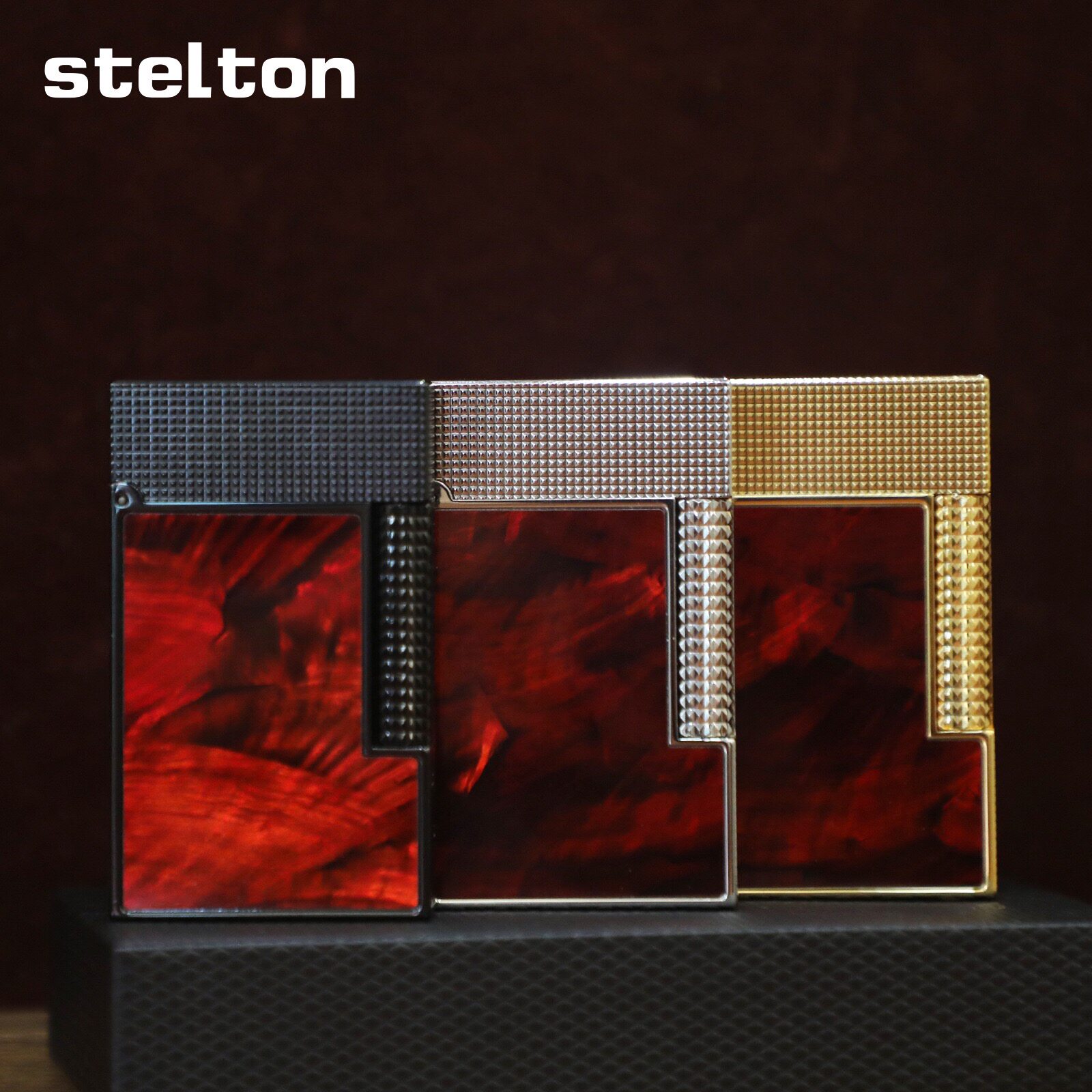 stelton斯特腾朗声打火机充气四面镶嵌彩贝侧滑砂轮高端个性礼物