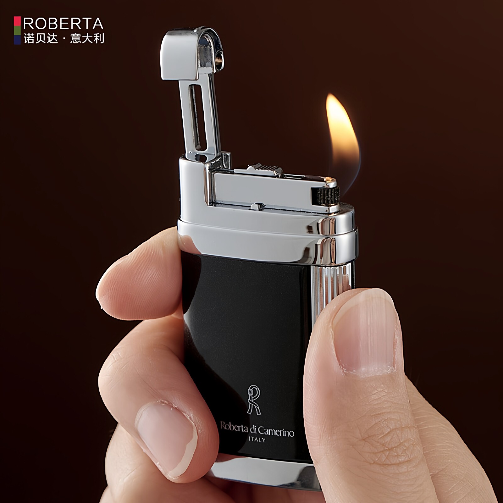 roberta诺贝达充气打火机复古侧滑砂轮斜火烟斗创意个性高端礼品