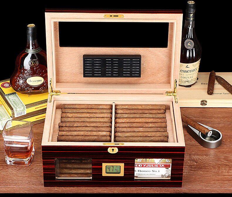 古巴优质雪松木雪茄保湿盒高档大容量双层雪茄烟盒家用雪茄保湿盒