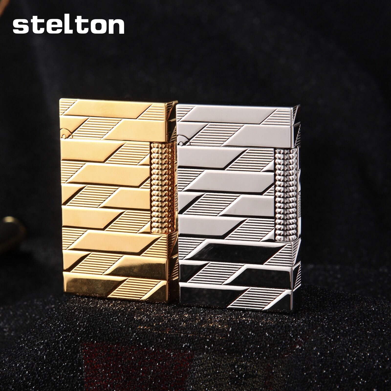stelton斯特腾朗声充气打火机全铜光棱便捷斜火烟斗高档送礼包邮