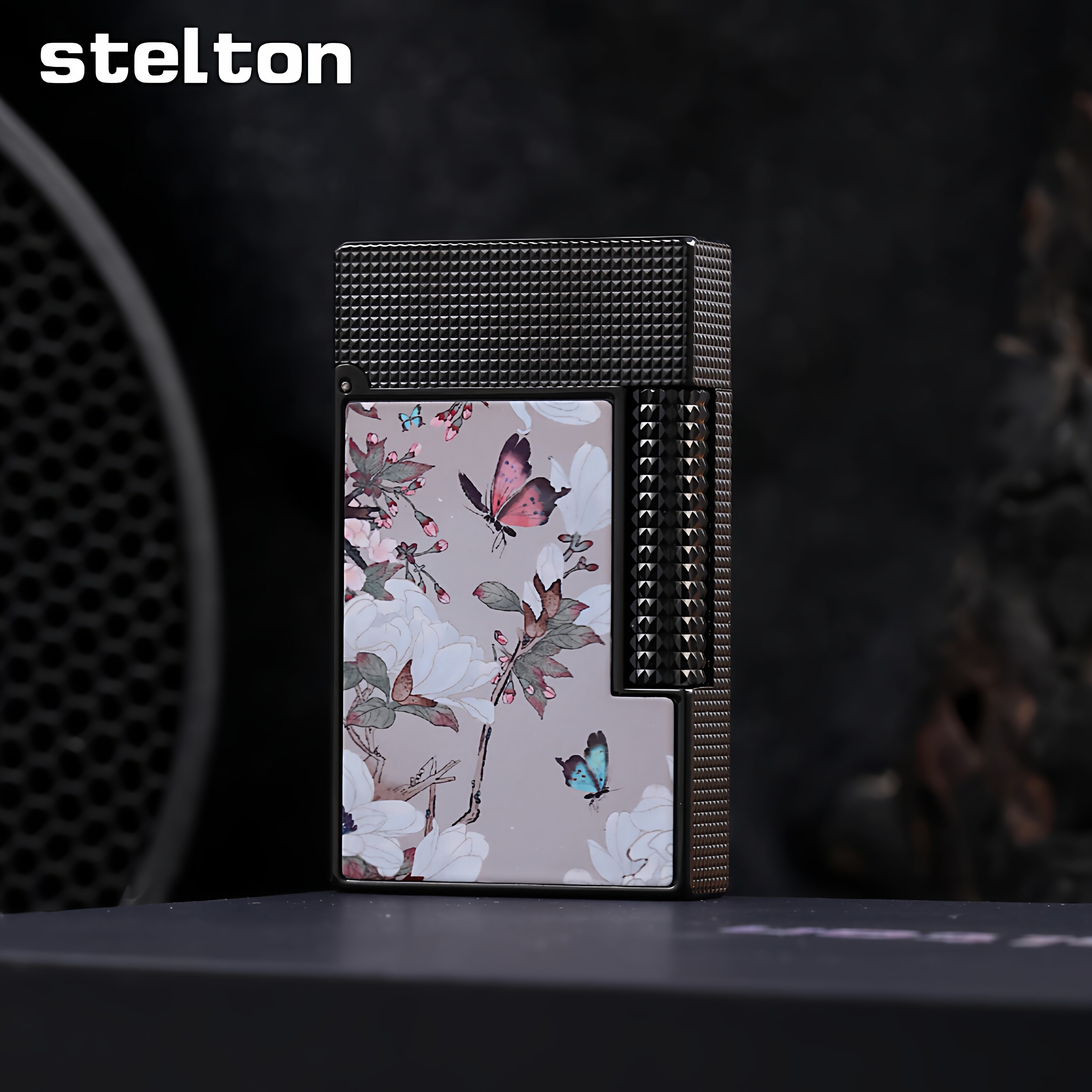 stelton斯特腾朗声充气打火机复古侧滑砂轮彩绘蝴蝶高端个性礼物