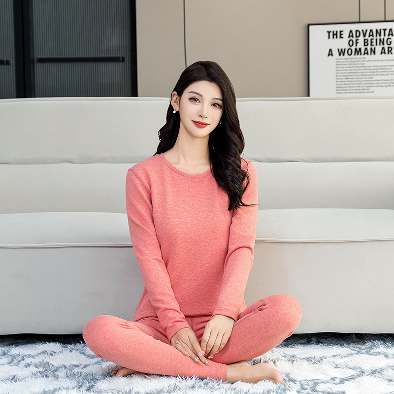 秋冬季德绒保暖内衣女士套装防寒发热贴身秋衣秋裤圆领修身打底衫,女士内衣/男士内衣/家居服,保暖上装,淘宝优惠券,粉丝福利购,淘宝优惠卷