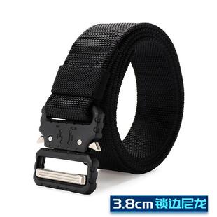 战术龙 眼镜蛇战术腰带男士 青年锁边尼龙皮带学生帆布插扣裤带