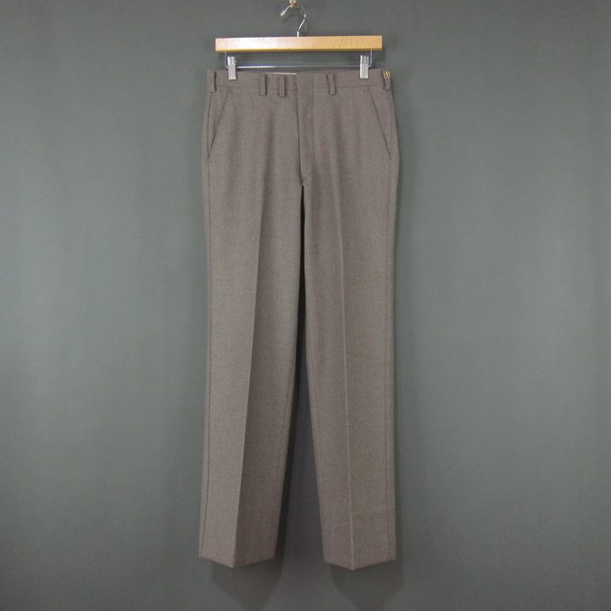 日本产DAKS 纯色无褶纯羊毛长裤 冬季修身绅士商务青年男西裤 W76