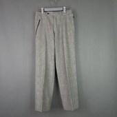 日本产 W76 直筒千鸟格男女西裤 冬季 青年潮流绅士纯羊毛格子长裤