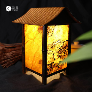 氛围神器充电款中式紫竹岩石灯 茶空间家居民宿酒店咖啡馆灯箱