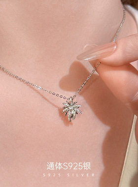 S925银烟花锁骨链小众轻奢百搭